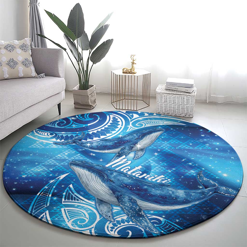 New Zealand Humpback Whale Matariki Round Carpet Maori New Year Taniko Niho Taniwha