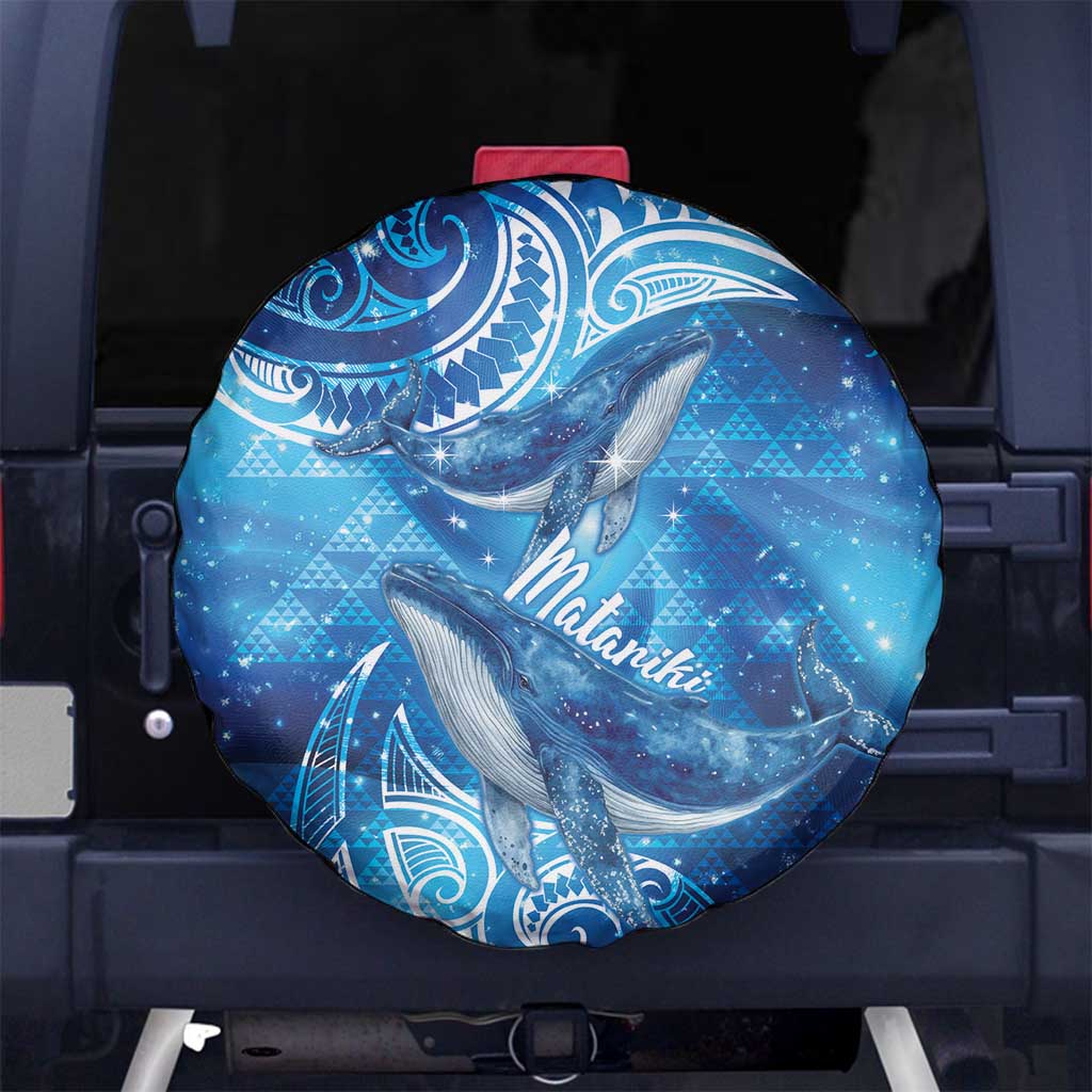 New Zealand Humpback Whale Matariki Spare Tire Cover Maori New Year Taniko Niho Taniwha LT14 No hole Blue - Polynesian Pride