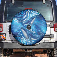 New Zealand Humpback Whale Matariki Spare Tire Cover Maori New Year Taniko Niho Taniwha LT14 Blue - Polynesian Pride