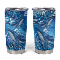 New Zealand Humpback Whale Matariki Tumbler Cup Maori New Year Taniko Niho Taniwha LT14 Blue - Polynesian Pride