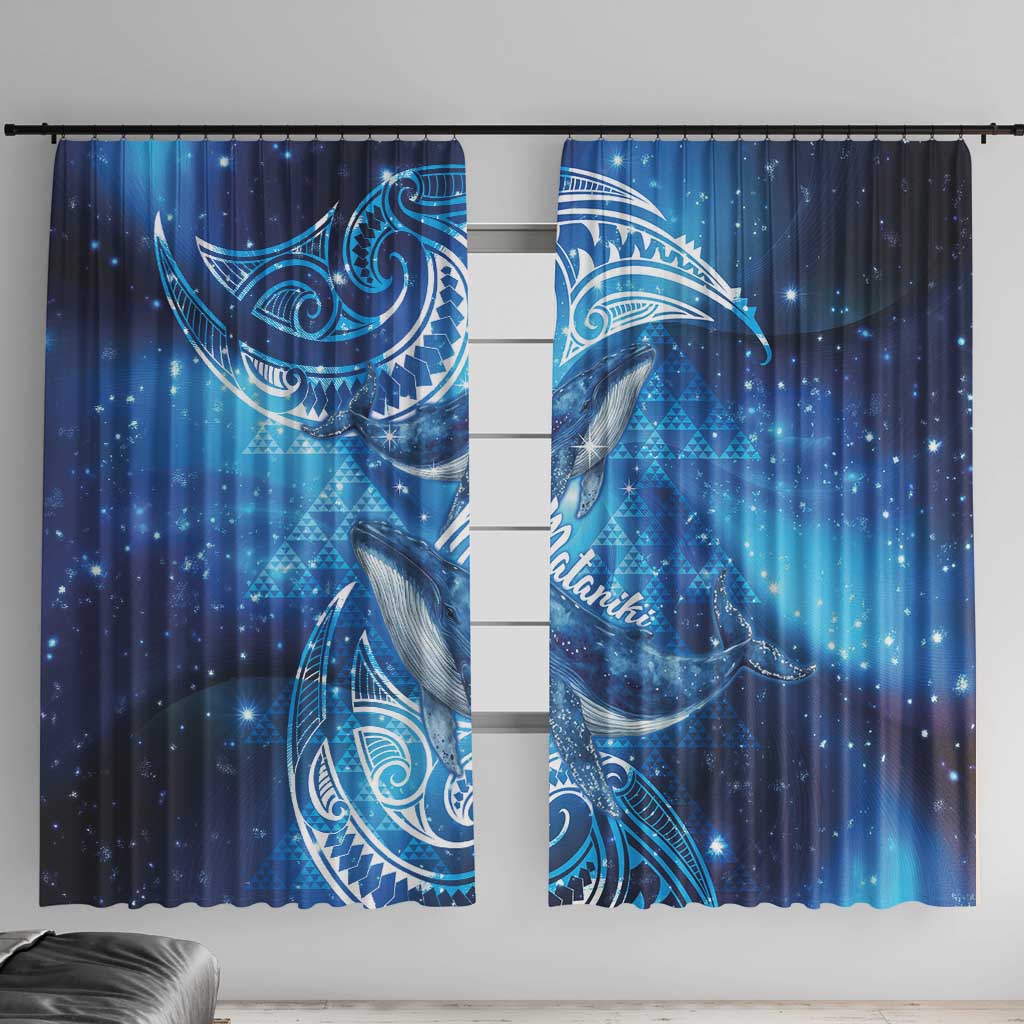 New Zealand Humpback Whale Matariki Window Curtain Maori New Year Taniko Niho Taniwha