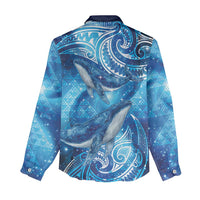 New Zealand Humpback Whale Matariki Women Casual Shirt Maori New Year Taniko Niho Taniwha