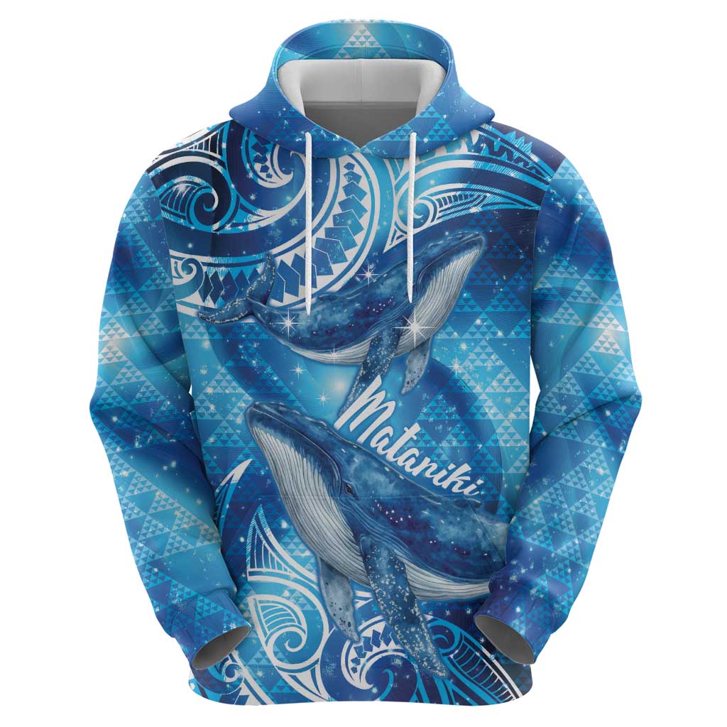 New Zealand Humpback Whale Matariki Zip Hoodie Maori New Year Taniko Niho Taniwha LT14 - Polynesian Pride