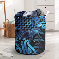 Humpback Whale Matariki New Zealand Laundry Basket NZ Maori Paikea Poutama Luxury Blue