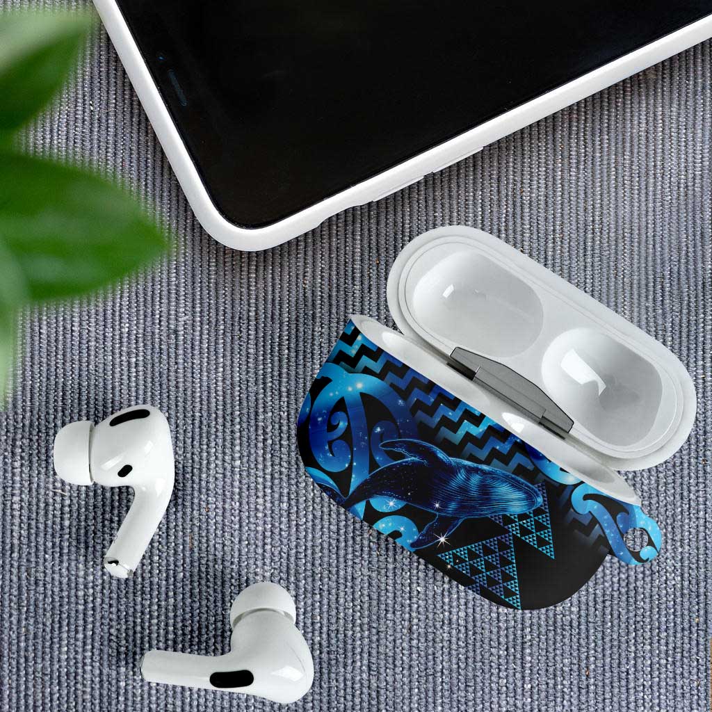 Humpback Whale Matariki New Zealand AirPods Case NZ Maori Paikea Poutama Luxury Blue LT14 - Polynesian Pride