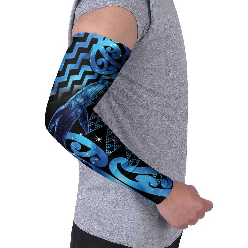 Humpback Whale Matariki New Zealand Arm Sleeves NZ Maori Paikea Poutama Luxury Blue LT14 - Polynesian Pride