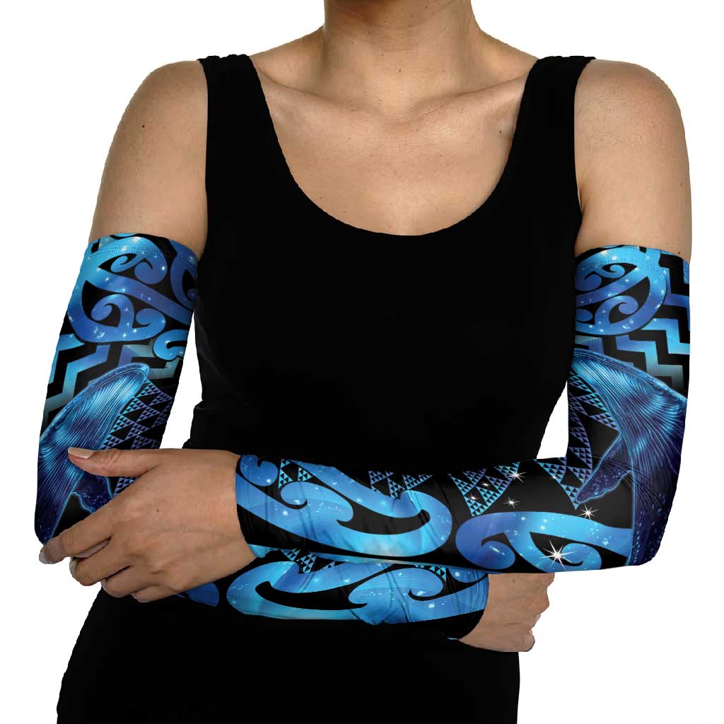 Humpback Whale Matariki New Zealand Arm Sleeves NZ Maori Paikea Poutama Luxury Blue LT14 - Polynesian Pride