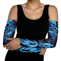 Humpback Whale Matariki New Zealand Arm Sleeves NZ Maori Paikea Poutama Luxury Blue LT14 - Polynesian Pride