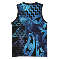 Humpback Whale Matariki New Zealand Basketball Jersey NZ Maori Paikea Poutama Luxury Blue LT14 - Polynesian Pride