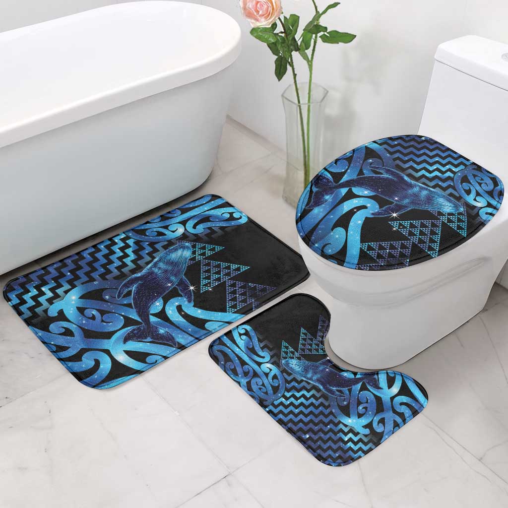 Humpback Whale Matariki New Zealand Bathroom Set NZ Maori Paikea Poutama Luxury Blue