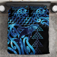 Humpback Whale Matariki New Zealand Bedding Set NZ Maori Paikea Poutama Luxury Blue
