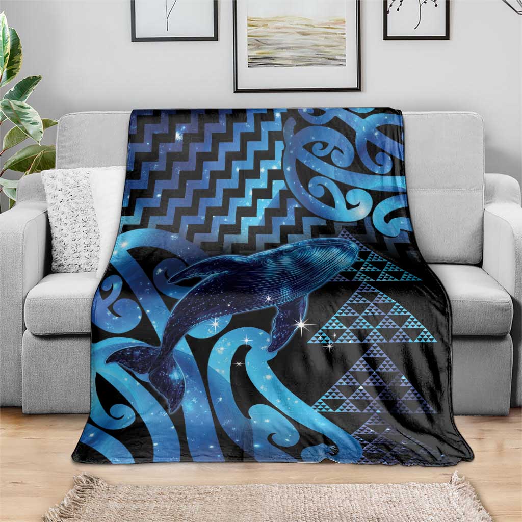 Humpback Whale Matariki New Zealand Blanket NZ Maori Paikea Poutama Luxury Blue