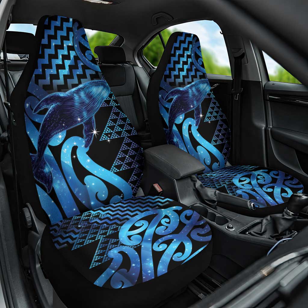 Humpback Whale Matariki New Zealand Car Seat Cover NZ Maori Paikea Poutama Luxury Blue LT14 One Size Blue - Polynesian Pride