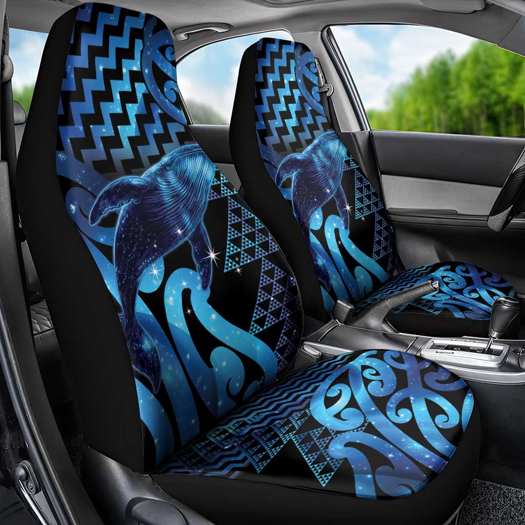 Humpback Whale Matariki New Zealand Car Seat Cover NZ Maori Paikea Poutama Luxury Blue LT14 - Polynesian Pride
