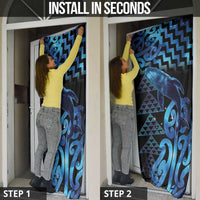 Humpback Whale Matariki New Zealand Door Cover NZ Maori Paikea Poutama Luxury Blue LT14 - Polynesian Pride