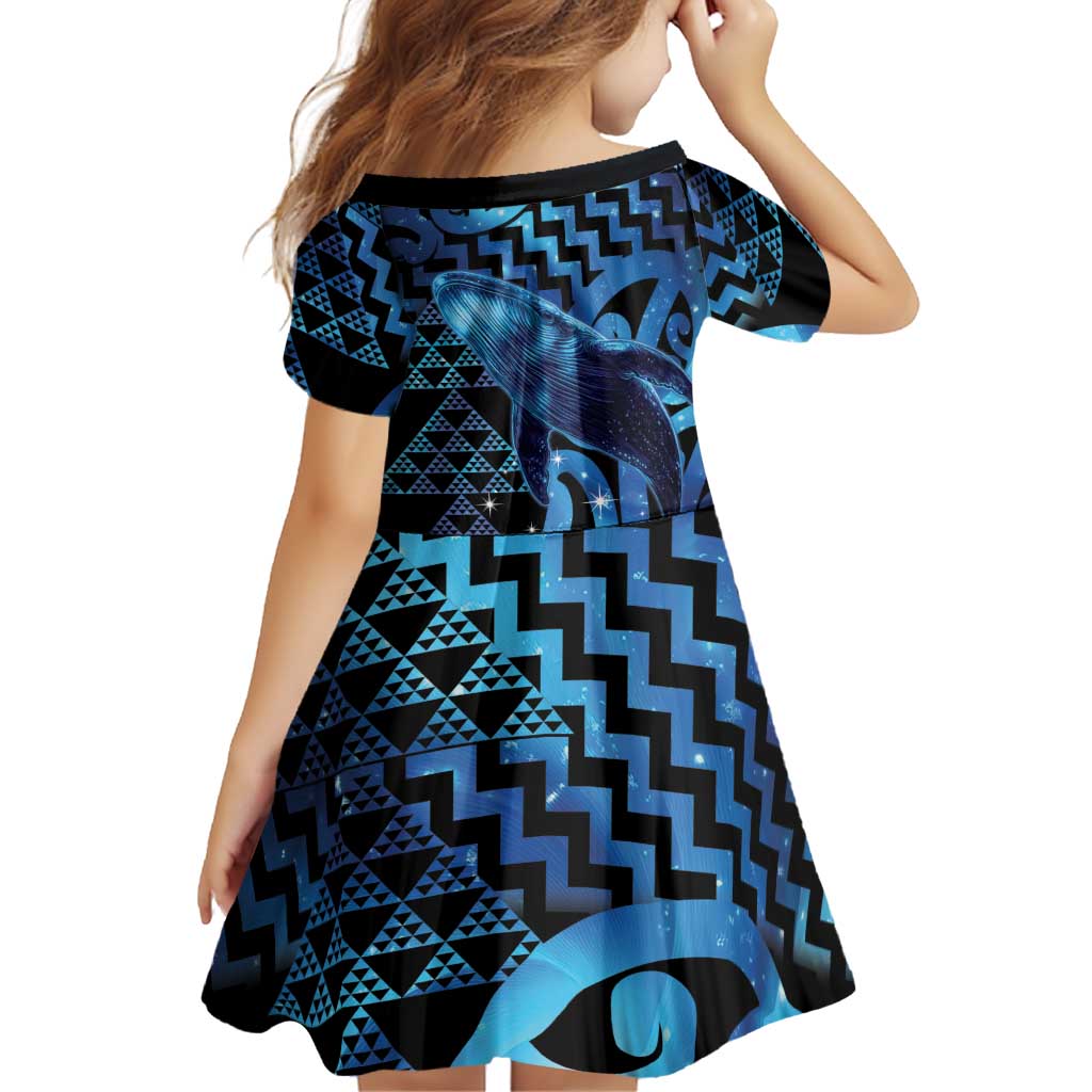 Humpback Whale Matariki New Zealand Family Matching Off Shoulder Maxi Dress and Hawaiian Shirt NZ Maori Paikea Poutama Luxury Blue LT14 - Polynesian Pride