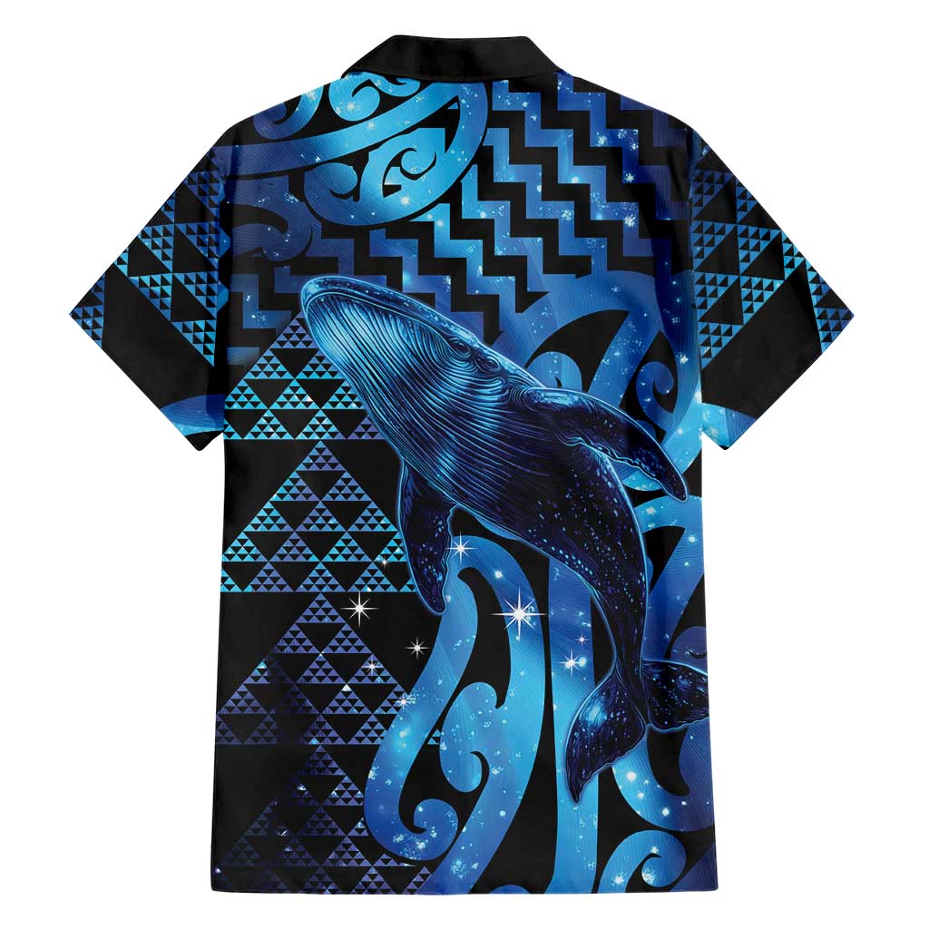 Humpback Whale Matariki New Zealand Family Matching Puletasi and Hawaiian Shirt NZ Maori Paikea Poutama Luxury Blue LT14 - Polynesian Pride
