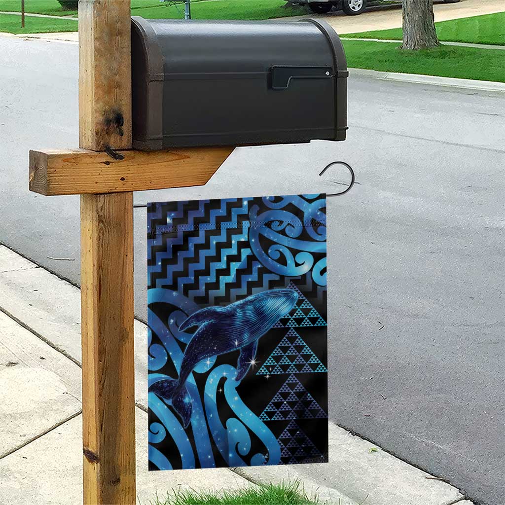 Humpback Whale Matariki New Zealand Garden Flag NZ Maori Paikea Poutama Luxury Blue LT14 - Polynesian Pride