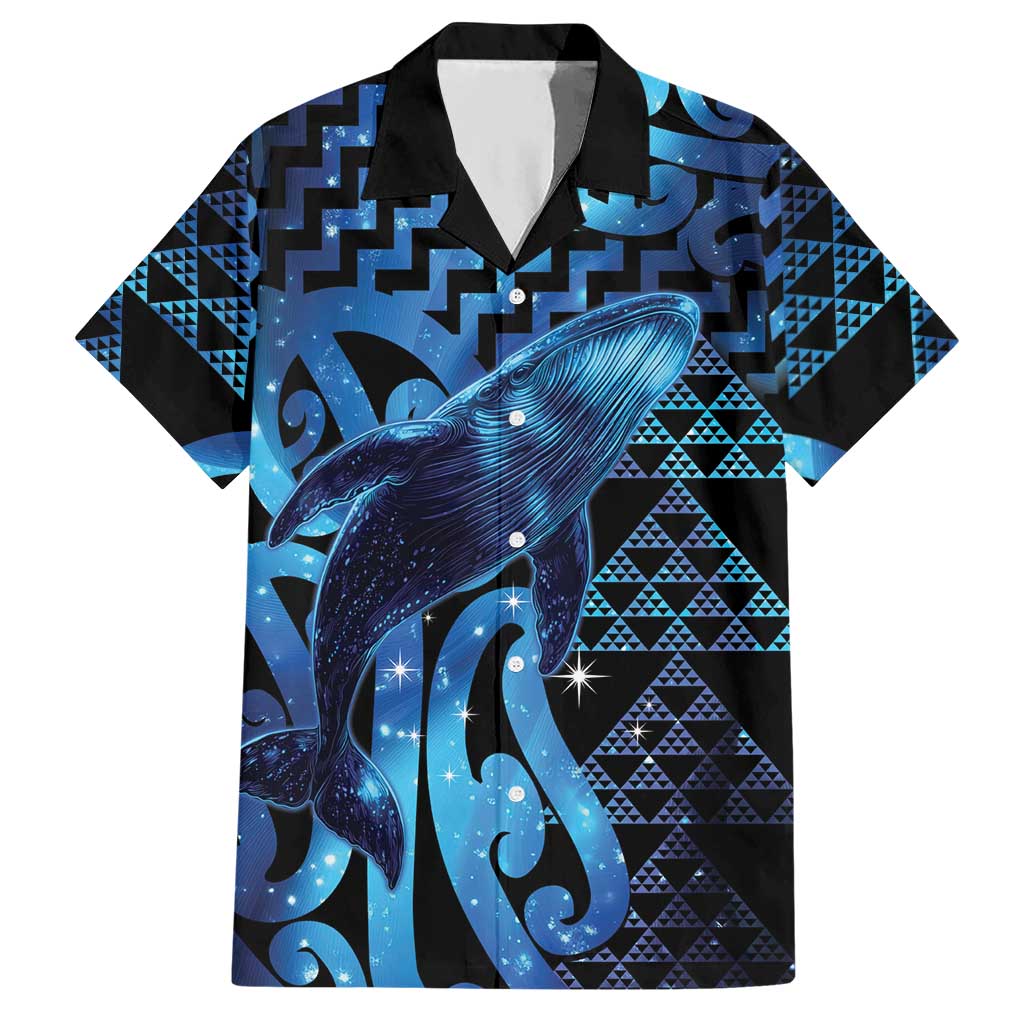 Humpback Whale Matariki New Zealand Hawaiian Shirt NZ Maori Paikea Poutama Luxury Blue
