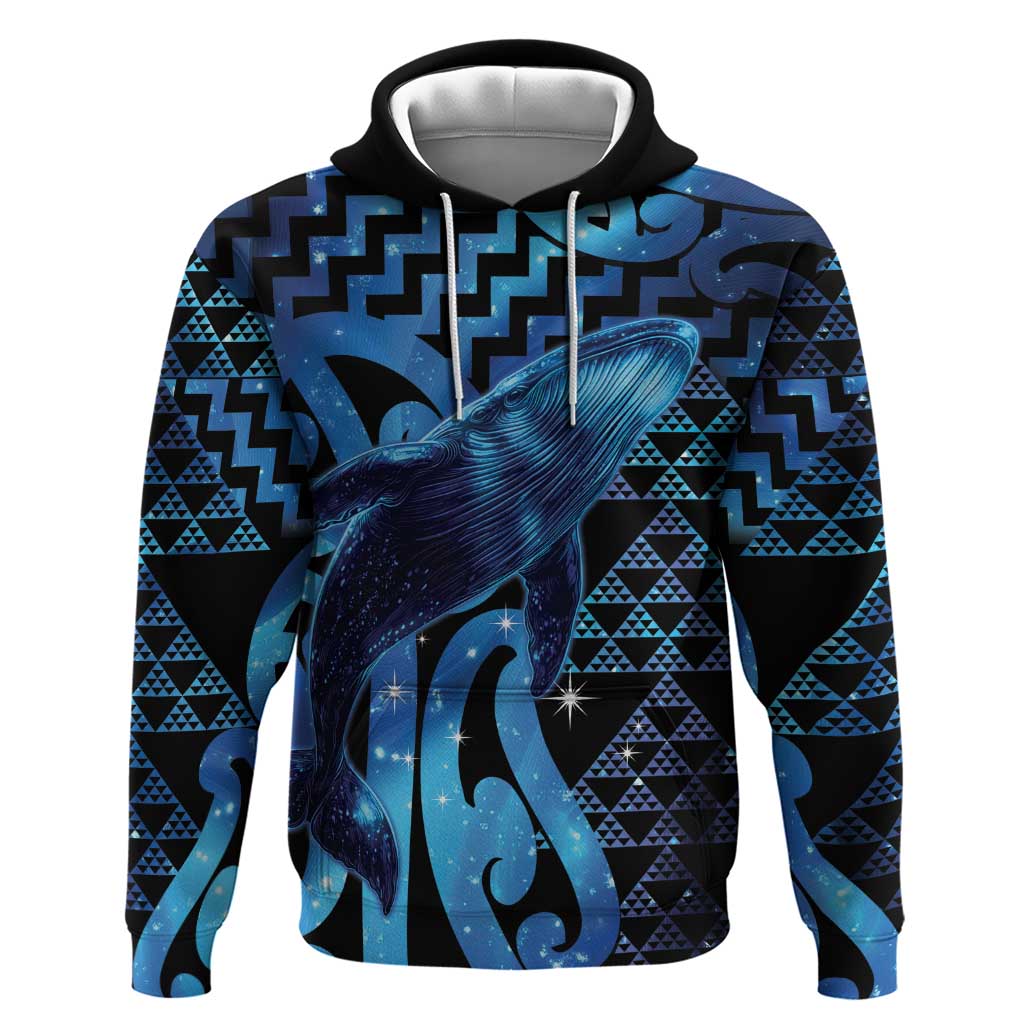 Humpback Whale Matariki New Zealand Hoodie NZ Maori Paikea Poutama Luxury Blue