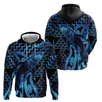 Humpback Whale Matariki New Zealand Hoodie NZ Maori Paikea Poutama Luxury Blue