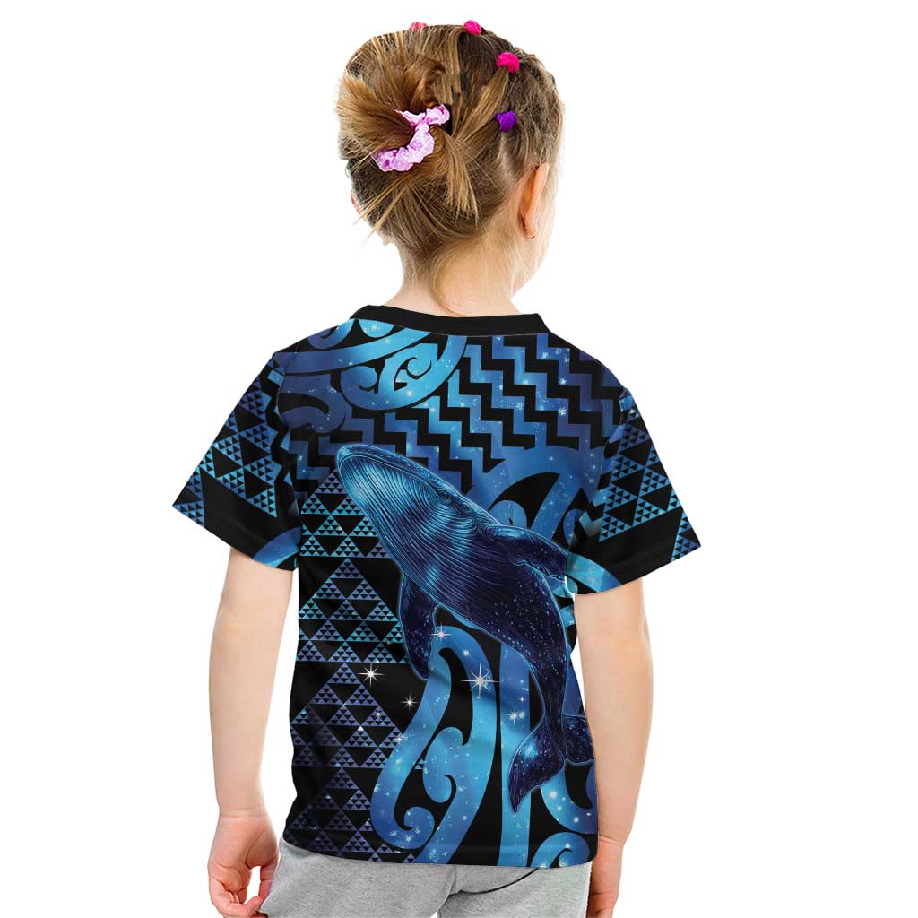 Humpback Whale Matariki New Zealand Kid T Shirt NZ Maori Paikea Poutama Luxury Blue LT14 - Polynesian Pride