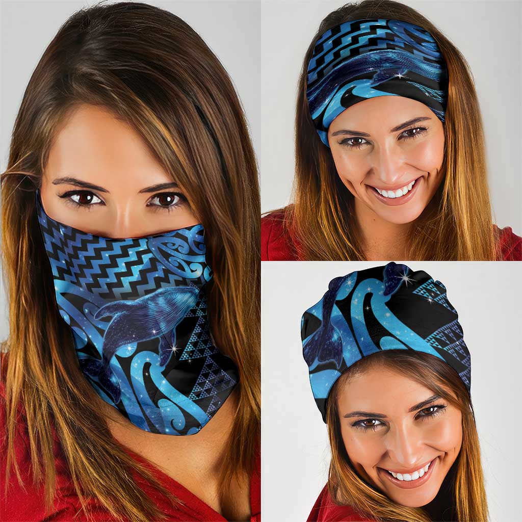 Humpback Whale Matariki New Zealand Neck Gaiter NZ Maori Paikea Poutama Luxury Blue LT14 - Polynesian Pride