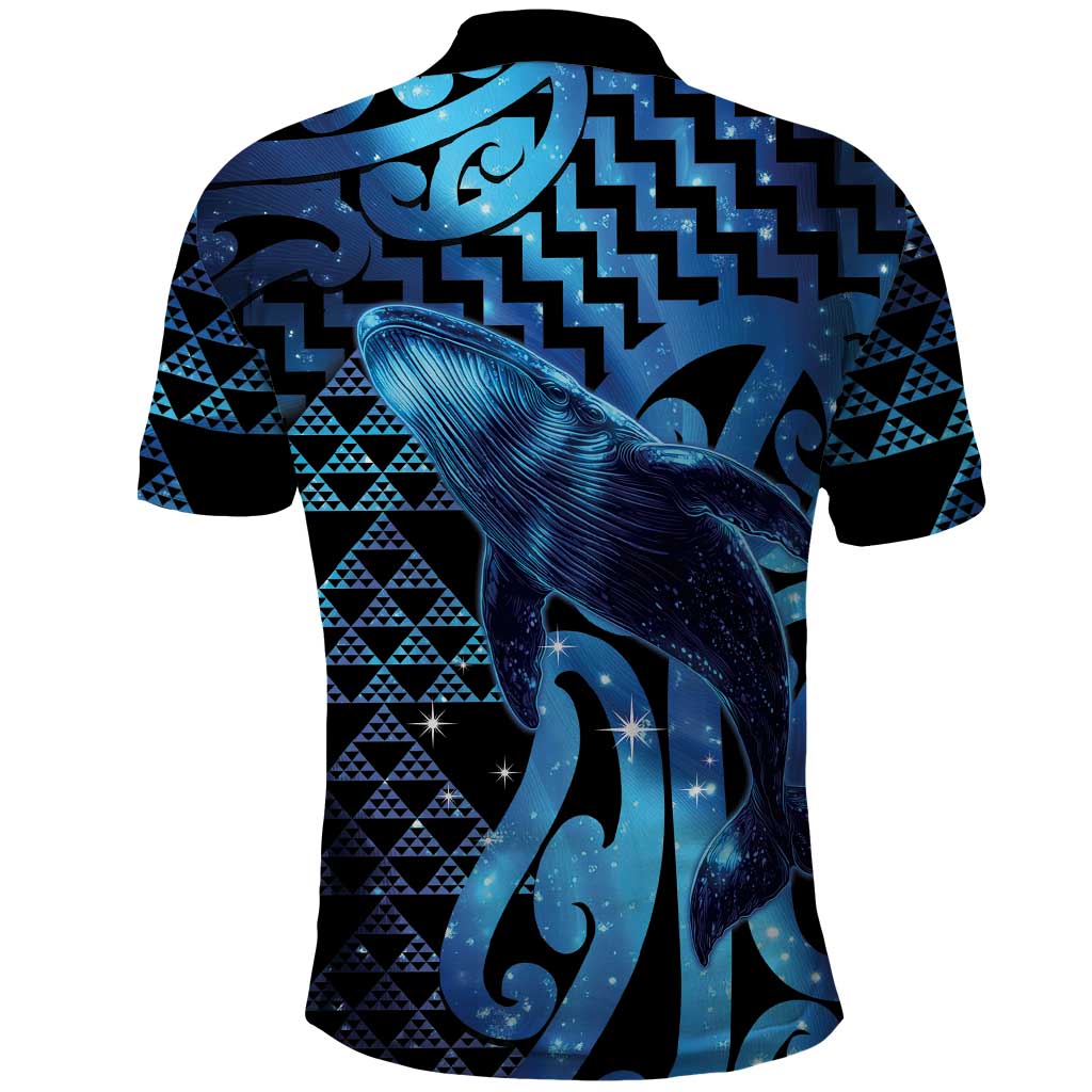 Humpback Whale Matariki New Zealand Polo Shirt NZ Maori Paikea Poutama Luxury Blue LT14 - Polynesian Pride