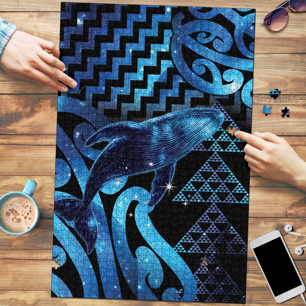 Humpback Whale Matariki New Zealand Puzzle NZ Maori Paikea Poutama Luxury Blue