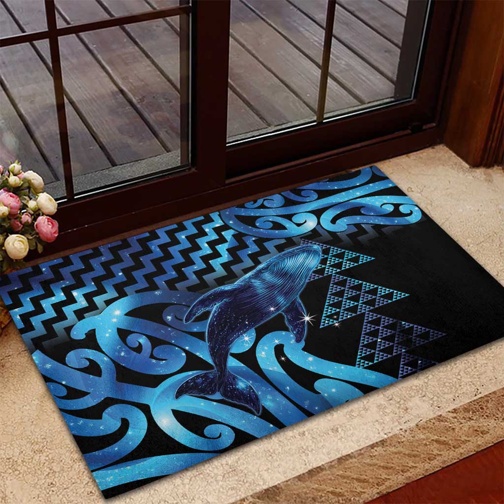 Humpback Whale Matariki New Zealand Rubber Doormat NZ Maori Paikea Poutama Luxury Blue LT14 - Polynesian Pride