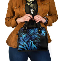Humpback Whale Matariki New Zealand Shoulder Handbag NZ Maori Paikea Poutama Luxury Blue LT14 - Polynesian Pride