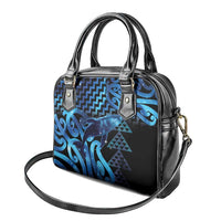 Humpback Whale Matariki New Zealand Shoulder Handbag NZ Maori Paikea Poutama Luxury Blue LT14 - Polynesian Pride