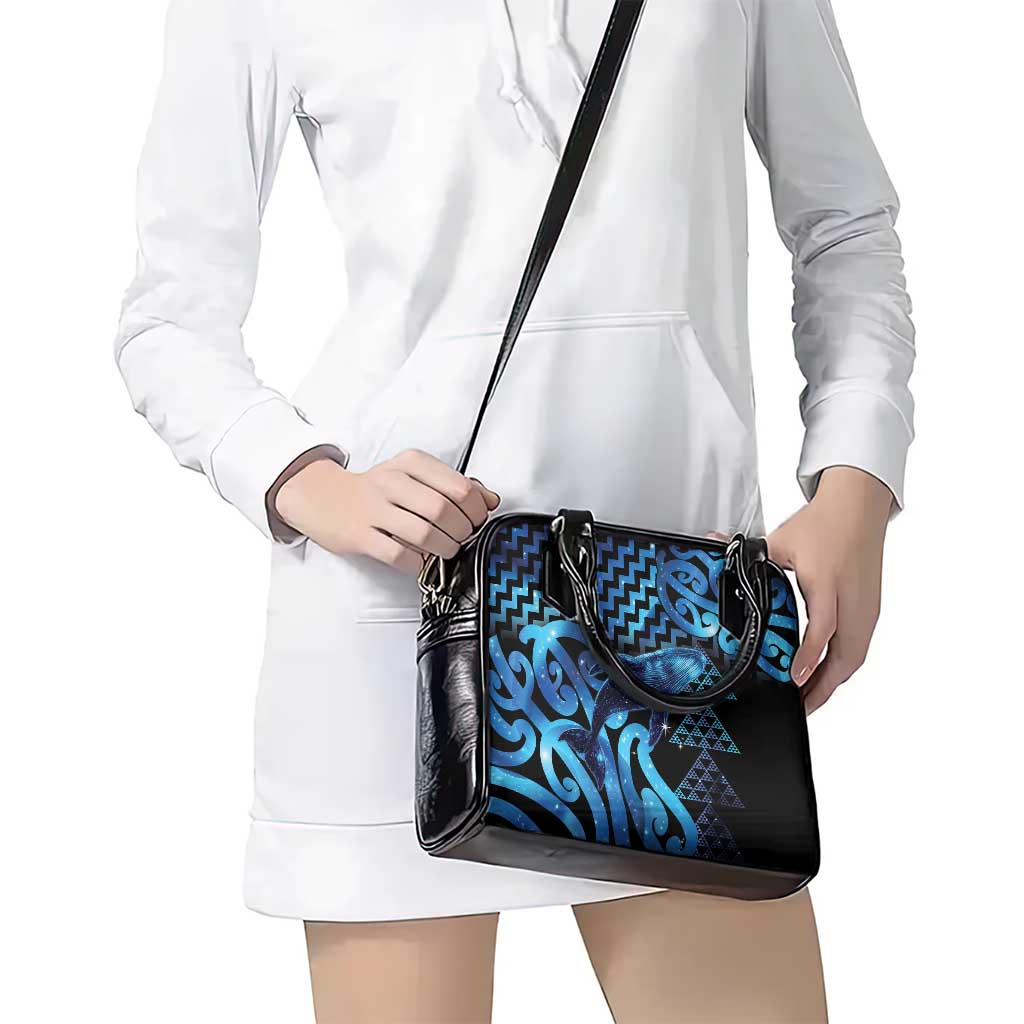 Humpback Whale Matariki New Zealand Shoulder Handbag NZ Maori Paikea Poutama Luxury Blue LT14 - Polynesian Pride
