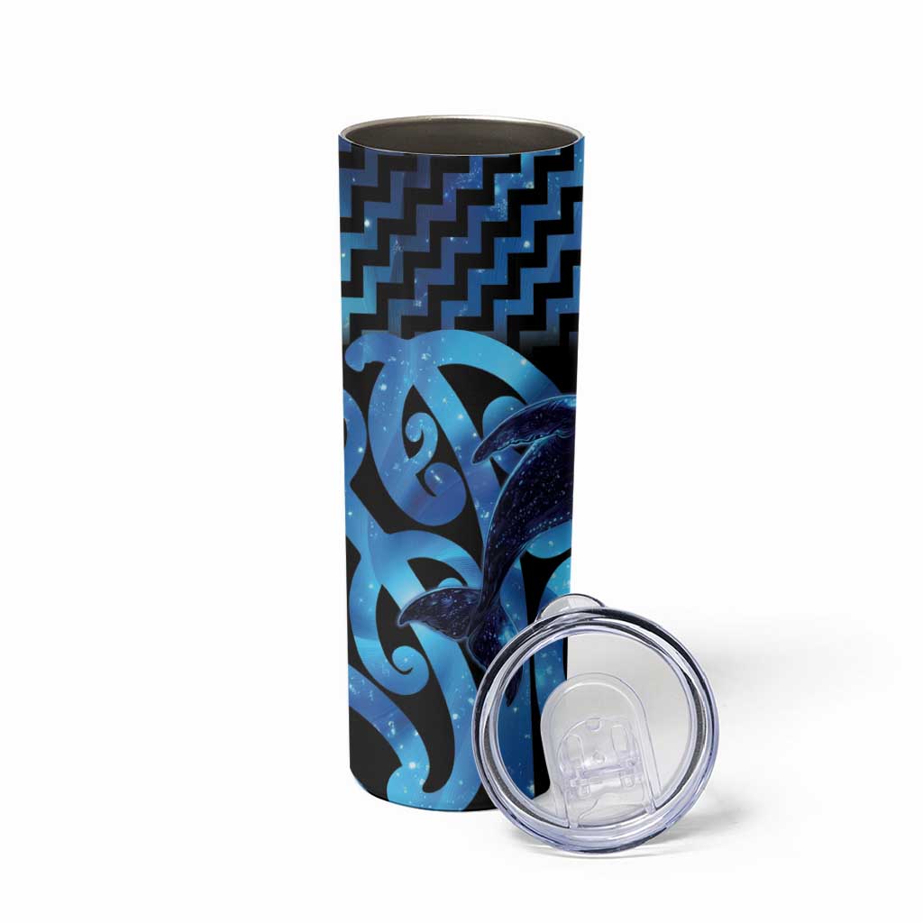 Humpback Whale Matariki New Zealand Skinny Tumbler NZ Maori Paikea Poutama Luxury Blue LT14 - Polynesian Pride