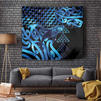 Humpback Whale Matariki New Zealand Tapestry NZ Maori Paikea Poutama Luxury Blue LT14 Blue - Polynesian Pride