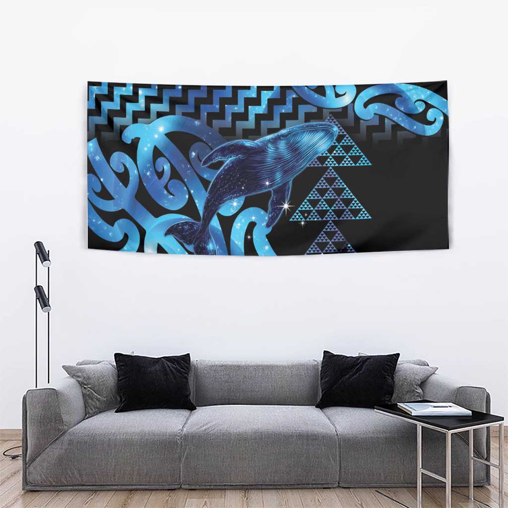 Humpback Whale Matariki New Zealand Tapestry NZ Maori Paikea Poutama Luxury Blue LT14 - Polynesian Pride