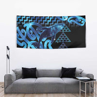Humpback Whale Matariki New Zealand Tapestry NZ Maori Paikea Poutama Luxury Blue LT14 - Polynesian Pride