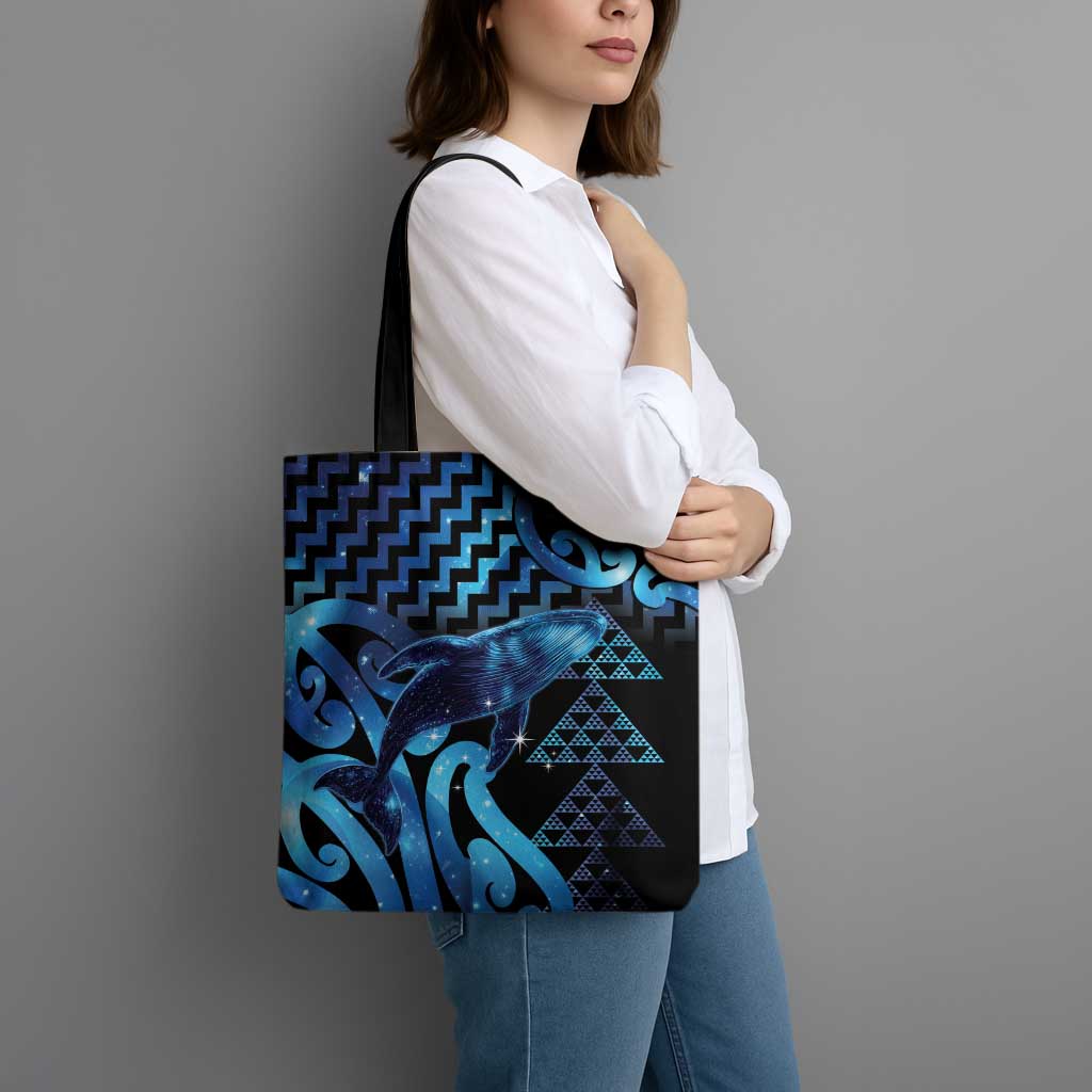 Humpback Whale Matariki New Zealand Tote Bag NZ Maori Paikea Poutama Luxury Blue LT14 - Polynesian Pride