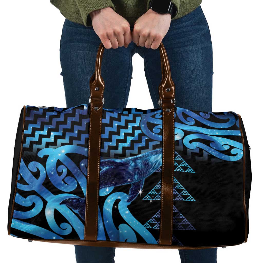 Humpback Whale Matariki New Zealand Travel Bag NZ Maori Paikea Poutama Luxury Blue LT14 Blue - Polynesian Pride