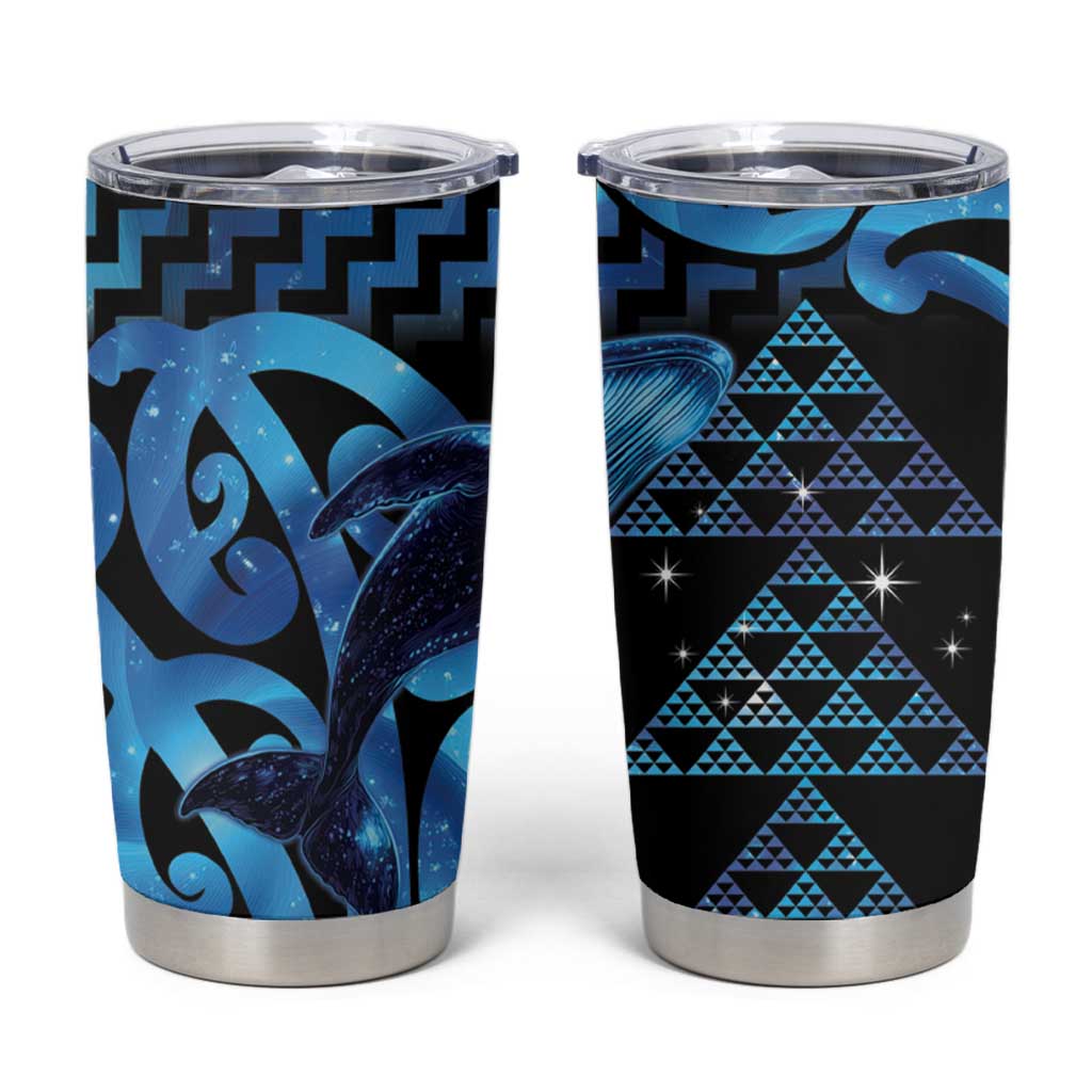Humpback Whale Matariki New Zealand Tumbler Cup NZ Maori Paikea Poutama Luxury Blue LT14 Blue - Polynesian Pride