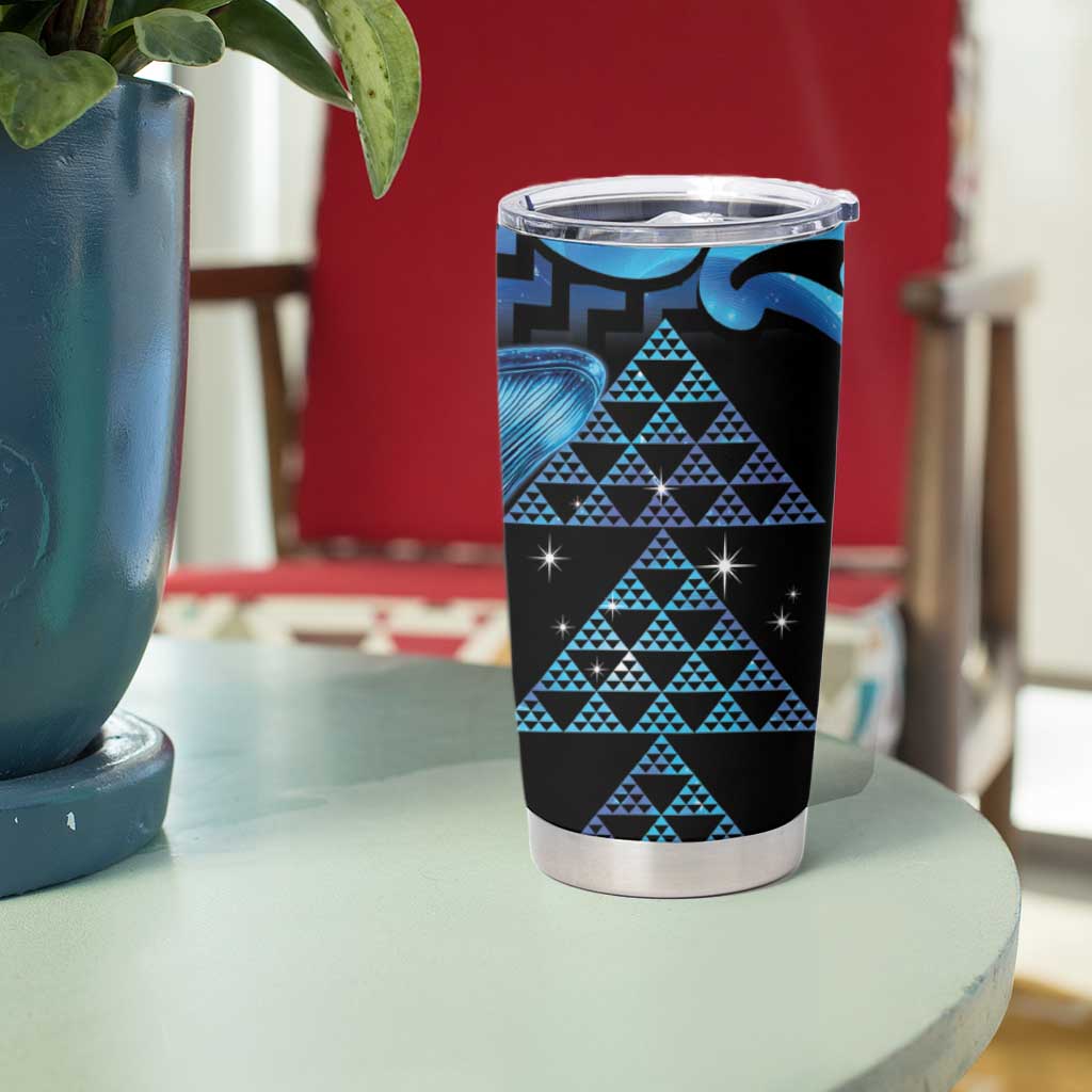 Humpback Whale Matariki New Zealand Tumbler Cup NZ Maori Paikea Poutama Luxury Blue LT14 - Polynesian Pride