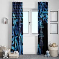 Humpback Whale Matariki New Zealand Window Curtain NZ Maori Paikea Poutama Luxury Blue LT14 - Polynesian Pride