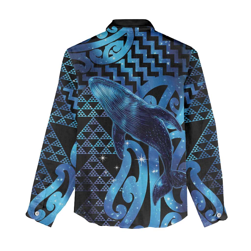 Humpback Whale Matariki New Zealand Women Casual Shirt NZ Maori Paikea Poutama Luxury Blue