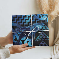 Humpback Whale Matariki New Zealand Wrapping Paper NZ Maori Paikea Poutama Luxury Blue LT14 - Polynesian Pride