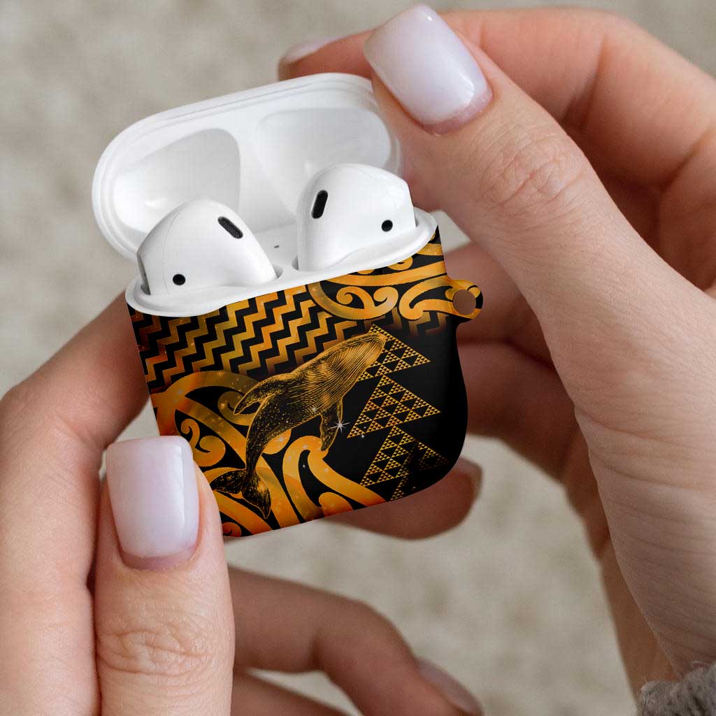 Humpback Whale Matariki New Zealand AirPods Case NZ Maori Paikea Poutama Luxury Gold LT14 - Polynesian Pride