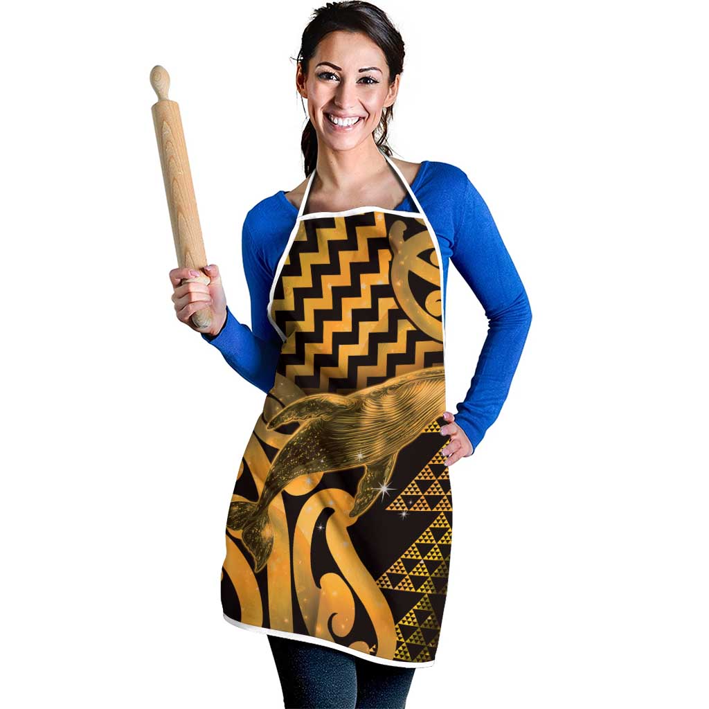 Humpback Whale Matariki New Zealand Apron NZ Maori Paikea Poutama Luxury Gold LT14 - Polynesian Pride