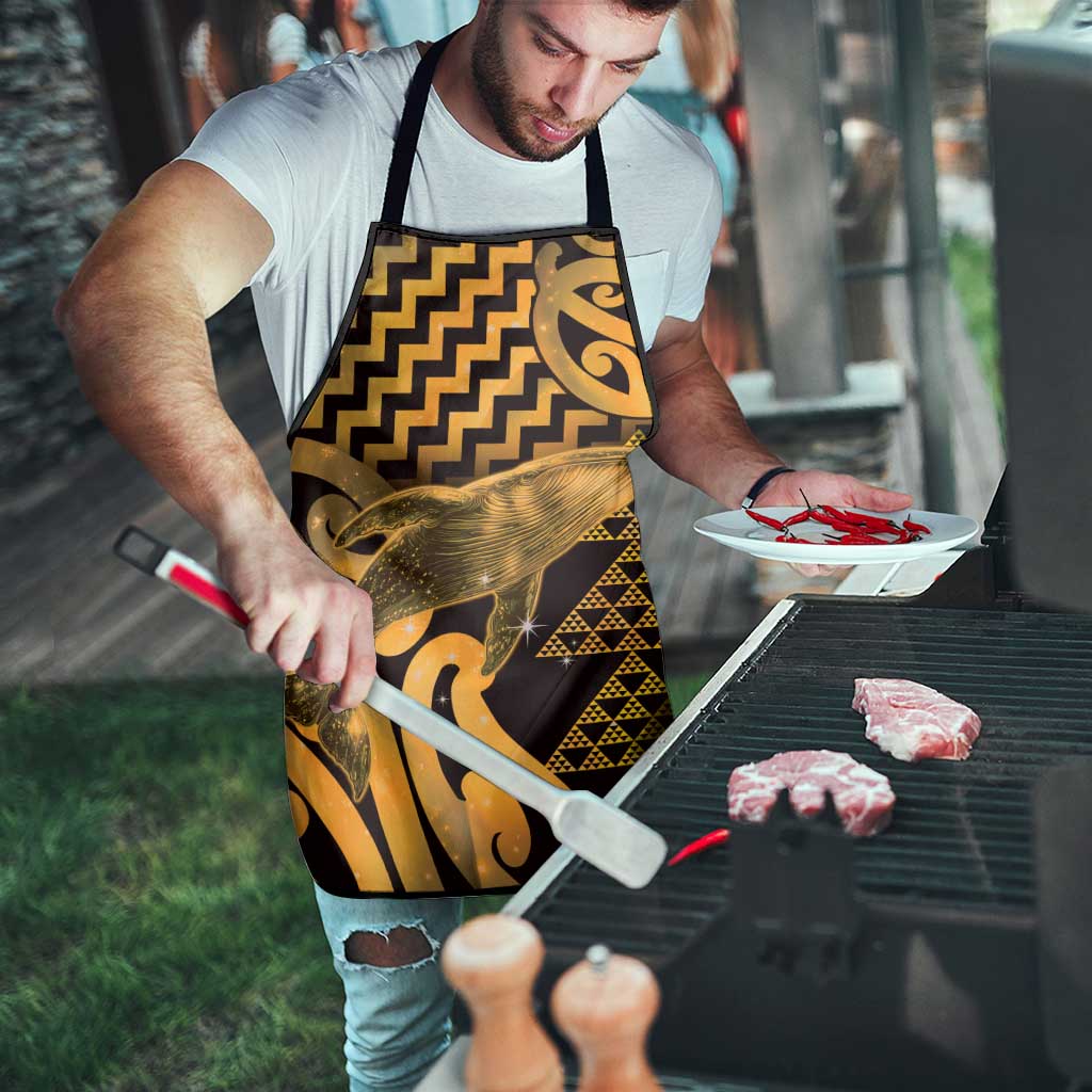 Humpback Whale Matariki New Zealand Apron NZ Maori Paikea Poutama Luxury Gold LT14 - Polynesian Pride