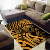 Humpback Whale Matariki New Zealand Area Rug NZ Maori Paikea Poutama Luxury Gold LT14 - Polynesian Pride