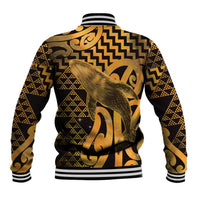 Humpback Whale Matariki New Zealand Baseball Jacket NZ Maori Paikea Poutama Luxury Gold LT14 - Polynesian Pride