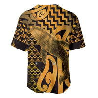 Humpback Whale Matariki New Zealand Baseball Jersey NZ Maori Paikea Poutama Luxury Gold LT14 - Polynesian Pride